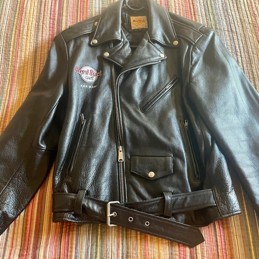 Hard Rock Cafe Key West Leather Jacket / Love All Serve All